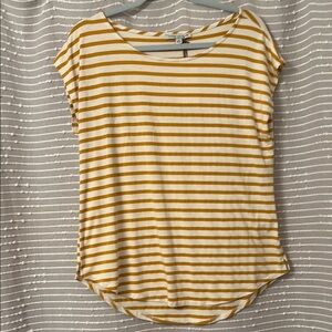 Striped Yellow and White Women's Top
